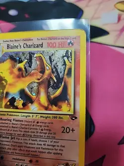 Pokemon TCG Blaine's Charizard Gym Challenge Holo Unlimited Rare English DMG - Image 2