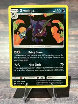2019 Pokemon Sun and Moon Unbroken Bonds Greninja 117/214 Reverse Holo NM - Image 1