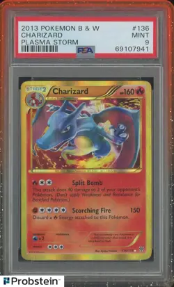 2013 Pokemon B & W Plasma Storm #136 Charizard PSA 9 MINT - Image 1