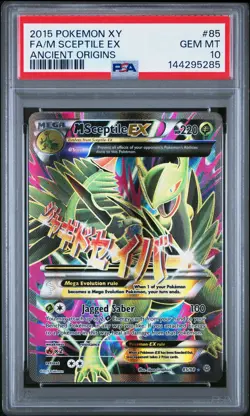 2015 POKEMON XY ANCIENT ORIGINS #85 FULL ART/M SCEPTILE EX PSA 10 - Image 1