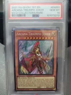 PSA 10 Arcana Triumph Joker Collector’s Rare 1st Edition Yu-Gi-Oh CR Graded KICO - Image 1