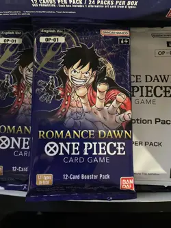 One Piece OP-01 booster pack- first wave - Pre-Errata Romance Dawn Blue Bottom - Image 1