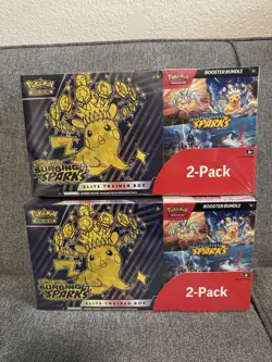 Pokemon Surging Sparks Elite Trainer Box + Booster Bundle Costco 2-pack Lot Of 2 - Image 1