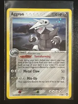 Pokemon TCG Aggron Holo Rare Card 1/108 Power Keepers Series LP - Image 1
