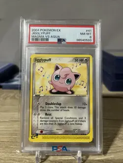 Pokemon Jigglypuff TCG Card 41/95 Team Magma vs. Team Aqua (2004) PSA 8 - Image 1