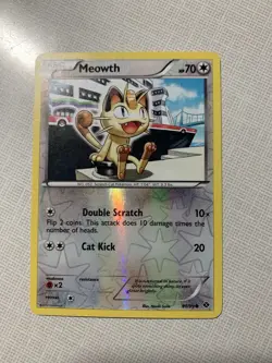 Pokemon card MEOWTH 80/99 Reverse Holo Next Destinies - LP - Image 1