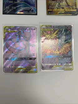 Lot Of 5 Pokemon Cards Mewtwo Mew GX Tag Team Zapdos 2016 2019 - Image 2