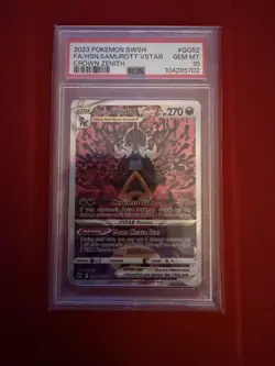 Pokemon Card Sword & Shield Crown Zenith #GG52 Hisuian Samurott VSTAR PSA 10 - Image 1