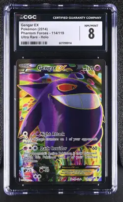 CGC 8 Gengar EX 2014 Phantom Forces 114/119 Ultra Rare Holo Pokemon Card - Image 1