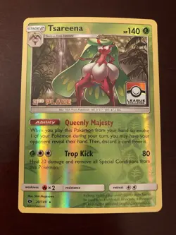 Tsareena 20/149 3rd Place Reverse Holo Pokemon League Challenge Promo TCG Card - Image 1
