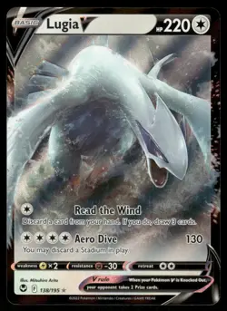 Pokemon Cards Lugia V 138/195 Silver Tempest Holo Rare V NM *2 - Image 1