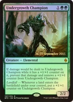 Moderatly Played, English - 1 x MTG Undergrowth Champion - Prerelease Foil Promo - Image 1