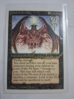 MTG Lord of the Pit Gold Auto Revised Edition Signed By Mark Tedin NM - Image 1