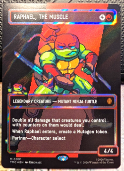 RAPHAEL, THE MUSCLE - Borderless PIXEL ART Surge Foil (0091) - TMNT - MTG Magic - Image 1