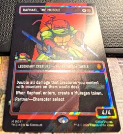 RAPHAEL, THE MUSCLE - Borderless PIXEL ART Surge Foil (0091) - TMNT - MTG Magic - Image 2