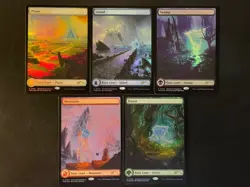 2024 MTG Standard Showdown Omenpath Promo Foil Full Art Lands One Of Each NM - Image 1