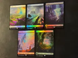 2024 MTG Standard Showdown Omenpath Promo Foil Full Art Lands One Of Each NM - Image 2