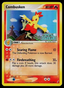 Pokemon Card - Combusken Crystal Guardians 31/100 Uncommon Reverse Holo STAMPED - Image 1