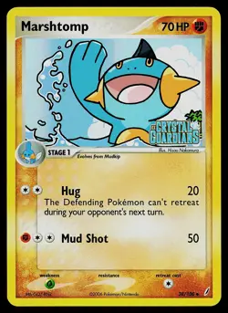 Pokemon Card - Marshtomp Crystal Guardians 38/100 Uncommon Reverse Holo STAMPED - Image 1
