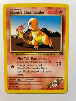 Pokemon Card Gym Challenge 60/132 Blaine's Charmander Unlimited Near Mint - Image 1