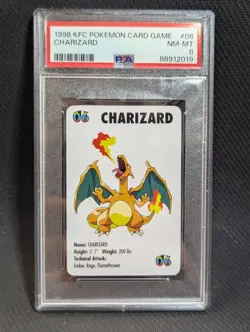 Charizard #06 Pokemon Trading Card Game Mini KFC 1998 PSA 8 LOW POP! - Image 1