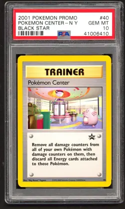 Pokemon Cards - PSA 10 Trainer Pokemon Center 40 - Black Star Promo NY - GEM MT - Image 1