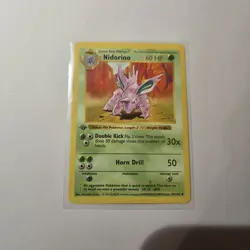 MINT 1st Edition Shadowless Nidorino 37/102 Base Set Rare Vintage Pokemon Card - Image 1