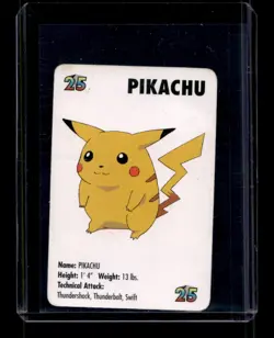 Pokemon Pikachu #25 Pokemon Trading Card Game Mini KFC 1998 Nintendo - Image 1