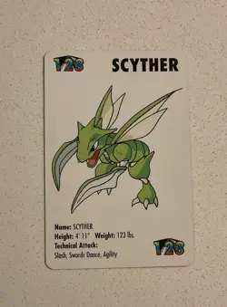 1998 Pokemon Scyther #123 KFC Promo Mini RARE! - Image 1
