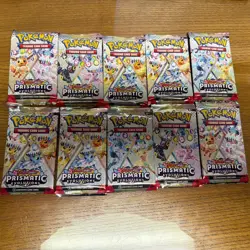 Pokemon Prismatic Evolutions Booster Pack Lot of 10 Factory Sealed Packs - Image 1