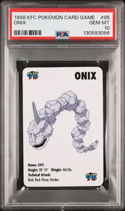 1998 KFC POKEMON CARD GAME 095 ONIX PSA 10 - Image 1