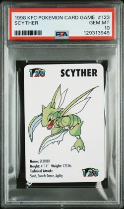 1998 KFC POKEMON CARD GAME 123 SCYTHER PSA 10 - Image 1