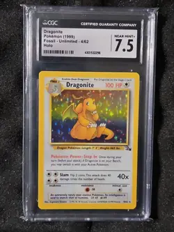 CGC 7.5 - Dragonite 4/62 - 1999 Fossil - Holo - Pokemon Card - Image 1