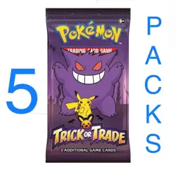[5 PACKS] 2022 Trick or Trade Booster Pack - Halloween Pokemon Cards #bo - Image 1