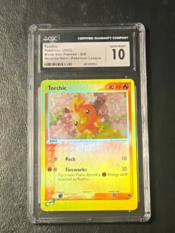 Torchic Pokemon 2003 Black Star Promos 008 Reverse Holo Pokemon League CGC 10 - Image 1