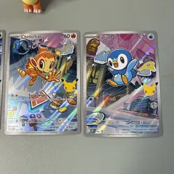 Pokemon First Partner Illustrations Turtwig #40 Chimchar #41 Piplup #42 Set 2 - Image 3