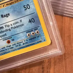 1999 Pokemon Pokemon Base Set Unlimited Gyarados Holo Rare 6/102 PSA 7 - Image 3