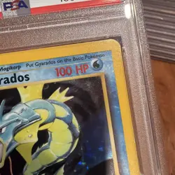 1999 Pokemon Pokemon Base Set Unlimited Gyarados Holo Rare 6/102 PSA 7 - Image 5