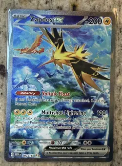 Pokemon TCG Scarlet & Violet 151 Zapdos Ex Secret Illustration Rare 202/165 NM - Image 1