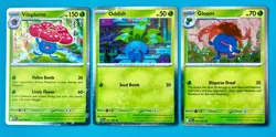 Vileplume, Oddish & Gloom Phantasmal Flames Cosmos HOLO Promo set Pokemon TCG NM - Image 1