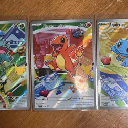 Pokemon 2026 First Partner Kanto Set Bulbasaur Charmander Squirtle NM - Image 3