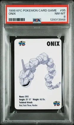 1998 KFC POKEMON CARD GAME 95 ONIX PSA 8 - Image 1