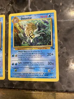 Omanyte 52/62 & Omastar 40/62 - Fossil - Pokemon TCG 2 Card Lot MP/LP - Image 2