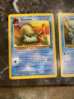 Omanyte 52/62 & Omastar 40/62 - Fossil - Pokemon TCG 2 Card Lot MP/LP - Image 3