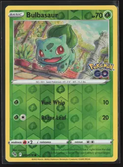 Bulbasaur Common Pokemon GO 001/078 NM Pokemon Card Reverse Holo - Image 1