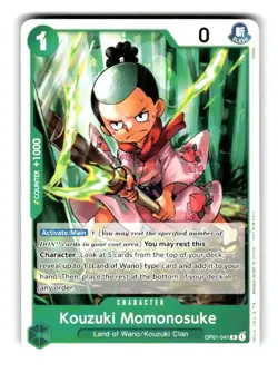 One Piece Card Game Kouzuki Momonosuke Tournament Pack Vol. 7 OP01-041 Promo - Image 1
