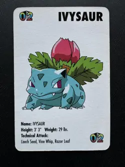 KFC Vintage 1998 Nintendo Pokemon Ivysaur Mini Card Gotta catch em all #02 - Image 1