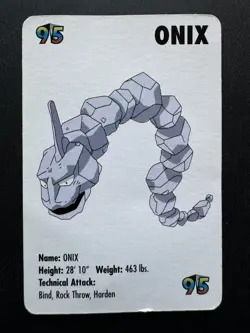 1998 KFC Onix #95 Onix Vintage Card LP Pokemon TCG - Image 1
