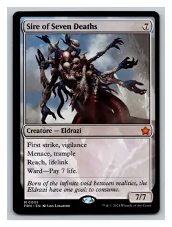 1x Sire of Seven Deaths, Foundations, Magic MTG NM - Centering Off A Bit - Image 1