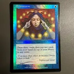 Foil BRAINSTORM Mercadian Masques- 1999 Vintage Magic MTG LP+/NM- see pics - Image 1